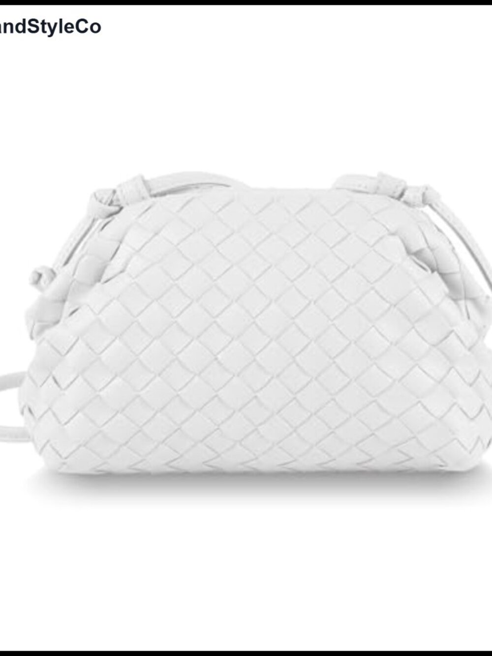 Woven PU Clutch Purse Pleated Dumpling Shoulder Bag Evening